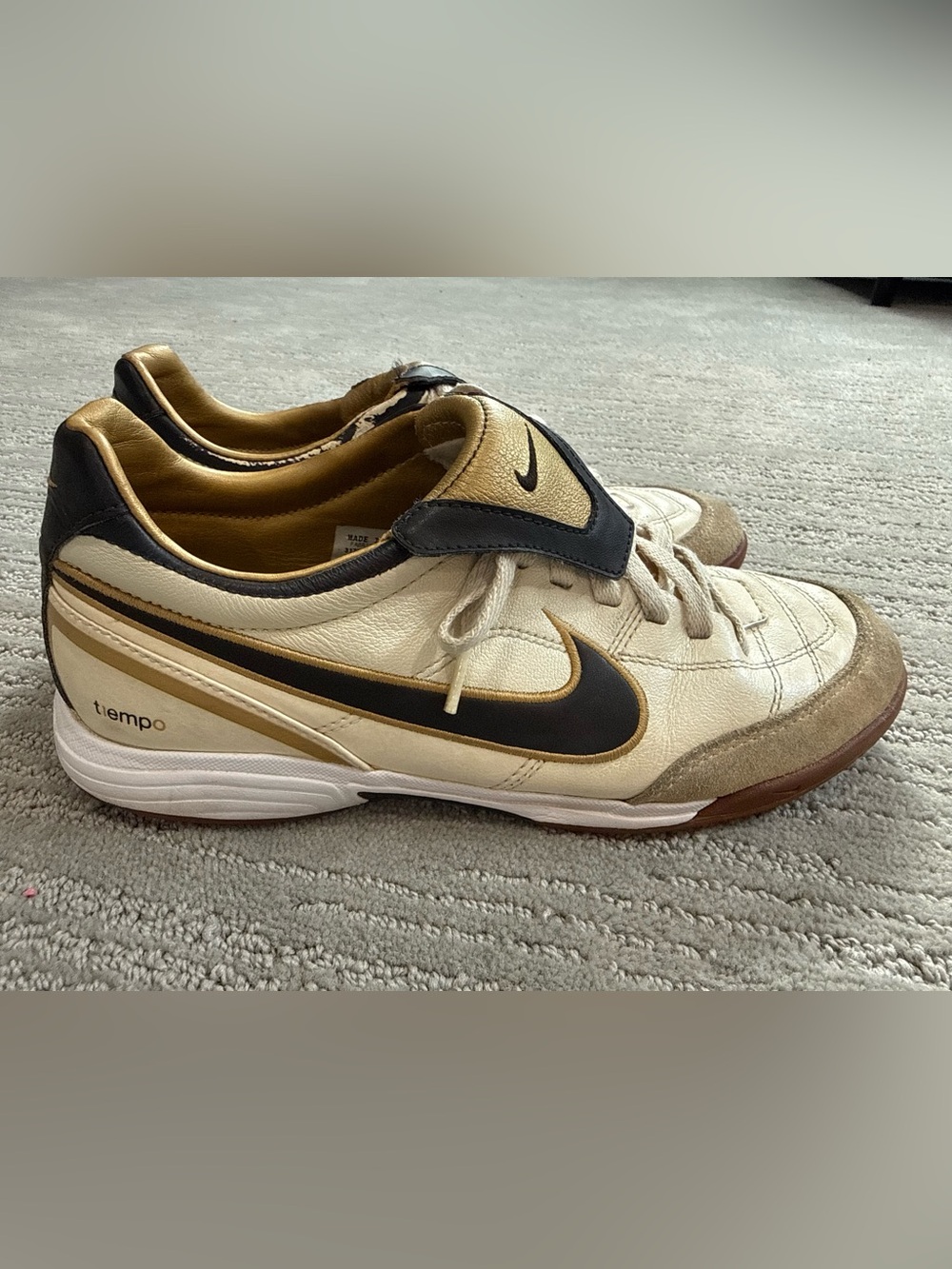 Nike Air Tiempo Mystic II IC 2008 Indoor Soccer Shoes Gold Black Men’s 8.5